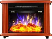 Electrical Fireplaace Heating Stove Vintage Decorative Freestanding Fireplace with Log Burner Flame Effect with 3D Simulation Flame Household Mobile Small Fireplace Heater Outdoor Patio Heating,prac