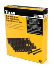 Titan 46053 1/4" Drive SAE & Metric Impact Socket Set