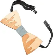[NIYANGLE] Wooden Bow Tie for Men Unique Pre Tied Bow Knot for Weddings Parties Formal Occasions Lightweight Non Deformable Wooden Accessory for Style