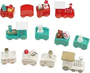 Ipetboom Unique Snowman Christmas Scene Diy Decor Kit with Mini Trains Snow Globe and Resin Ornaments