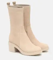 [Gianvito Rossi] Gianvito Rossi Margeaux suede ankle boots AU 9 beige
