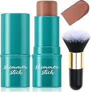 Contour Highlighter Blush Sticks Including Beauty Makeup Brushes - Long Lasting Waterproof Multi Stick - Bronzer Contour & Shimmer Pearl Highlighter Cream for Cheeks & Lips(1# Shadow sti)