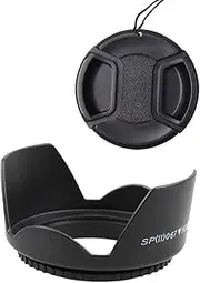 67mm Tulip Flower Hood & Cap Compatible for Canon EF-S 18-135mm, Nikon 16-85mm, 18-105mm Lens (1+1Pack)