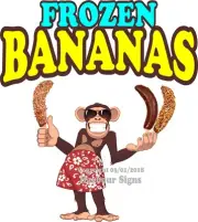 Frozen Bananas DECAL (Choose Your Size) Monkey Food Truck Concession Sticker