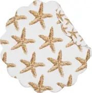 C&F Home Sandbridge Stars Round Placemat Set of 6 Cotton Quilted Coastal Beach