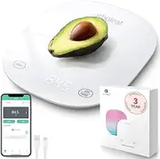 arboleaf Rechargeable Digital Kitchen Food Scale with App for Baking, Cooking and Coffee, 0.5g/0.1oz Smart Food Weight Scales with Nutritional Calculator, Max 10kg/22lb