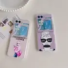 For Samsung Galaxy Z Flip 6 5 4 Flip 3 Cute Girl Shockproof Phone Case w/Chain