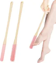 Toe Cleaning Brush,Foot Scrubber in Shower Long- Handled Toe Lotion Applicator for Seniors