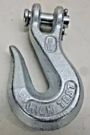 New DAYTON Grab Hook, Forged Steel, 43 Grade, Clevis, 5/16" Trade Size,1900lb
