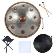 Handpan 440HZ 9 Notes D Minor, 22 Inch Pantam for Beginner, Steel Hand Pan Drum,