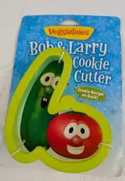 VeggieTales Bob & Larry Cookie Cutter Plastic with Cookie Recipe 2009 RARE