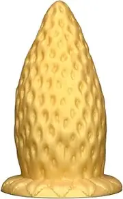 Gold Strawberry Anal Plug Suction Cup Large Anus Dilator Giant Dildo Penis Huge Anal Dildo Prostate Butt Plug Masturbation Sex Toys for Women(L)