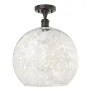 Innovations Lighting 516-1C-18-14 White Mouchette Semi-Flush - Bronze