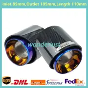 2X Carbon Fiber Exhaust Tip Blue Muffler JCW For BMW Mini Cooper F54/F55/F56/F60 (for: Mini)