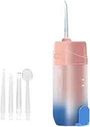 NW 1776 Electric Dental Water Flosser Portable Household Oral Care Mini Tooth Cleaner, Deep cleaning in hard to reach areas, IPX7 waterproof, 3 modes, 15 days battery life, 240ml water tank (Pink)