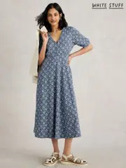 White Stuff Blue Megan Jersey Dress (W22617) | $150