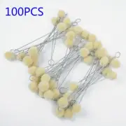 100 Pieces Wool Daubers Applicators Leather Dyeing Leather Craft Beige + Silver
