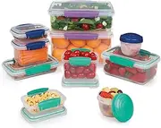[Sistema] Multi Piece Food Storage Containers in Assorted Shapes and Colors, Set of 20, Assorted