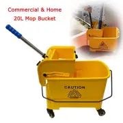5 Gallon Commercial Mop Bucket with Wringer 20L Hotel Cleaning Cart Mop Wringer