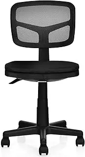 [Honey Joy] Swivel Desk Computer Chair for Kids, Home Office Adjustable Ergonomic Children Mesh Study Chair w/Backrest, Lumbar Support, Removable Cushion, Rolling Task Chair for Living Room, Black