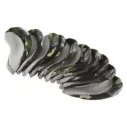 10Pcs Golf Club Iron Head Covers with Visible Window Protector Gray, Camouflage