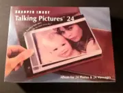 Sharper Image Talking Pictures Album for 24 Photos, Record 24 Voice Messages NEW