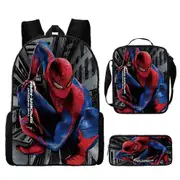 Spiderman Backpack Three-piece Primary School Cartoon Schoolbag Boys Backpack Superman Spiderman Batman