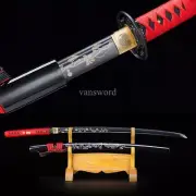 Carbon Steel Hand Forged Japanese Samurai Katana Sword Full Tang Battle Ready.