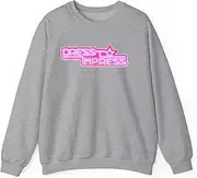 [Generic] Pink Neon Y2K Dress to Impress Design Retro Star Motif 2000s Vibe Sweatshirt for Adults Crew Neck Long Sleeve Pullover