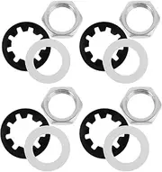 COMPUKAS 4 Set Electric Guitar Nuts And Washer Set Potentiometer Nut Input Jack Nut Guitar Bass Jack Replacement Parts