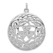 Sterling Silver Rhodium-Plated Polished Celtic Pendant