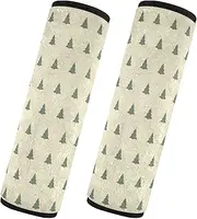 Car Seat Belt Pads 2 Pack Soft Car Safety Seat Belt Strap Shoulder Pad Backpack Shoulder Strap Pad Cover Car Accessories for Adults Youth Kids S Christmas Tree Light Green