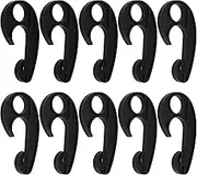LT Easiyl 10PCS Black Plastic Hook PVC Car Cover Tarpaulin Rope Hook Cargo Cover Net Hooks for Cargo Net Bungee Net Truck Net Truck Storage Rack 90x52mm