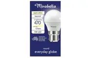 Mirabella Led Round Bayonet Cap 5w 470lm Warm White Light Globe Each
