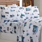 Home 4 Piece 100% Turkish King Winter Lodge Flannel Sheet Set |