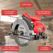 76321L 12A 5500RPM Corded Circular Saw with 7-1/4'' Circular Saw Blade W1E7