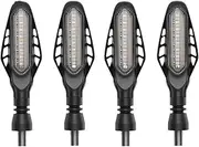 LED Indicator Blinkers Amber Lamp Accessories UN&IVE&RSAL Led Motorcycle Directional Indicators Turn Signals Rear Tail Brake Flasher Light DRL Lamp(4pcs White Yellow A)