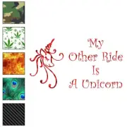 My Other Ride Is a Unicorn, Vinyl Decal Sticker, 40 Patterns & 3 Sizes, #6375