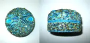 PEACOCK BLUE JEWEL AND SEQUIN TRINKET BOX NEW