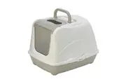 Moderna Flip Cat Enclosed Cat Litter Box, Warm Grey
