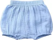 RUKOSU Baby Girls Boys Bloomers Newborn Toddler Kids Unisex Cotton Linen Shorts Solid Color Cute PP Pants