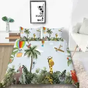 Animals Of The Banana Forest 3D Quilt Duvet Doona Cover Set Pillow case Print