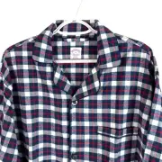 NEW Brooks Brothers Mens Pajama PJs Flannel Shirt XL Blue Red Plaid Cotton $98