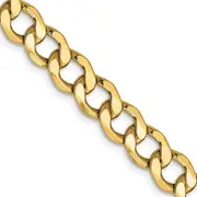 14K Yellow Gold 7mm Semi-Solid Curb Chain Necklace