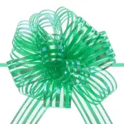 15pcs 6" Large Organza Pull Bow Chiffon Gift Wrapping Bows Ribbon Dark Green