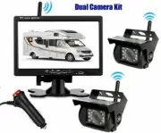 7" Wireless Monitor Backup Rear View Camera Night Vision For RV Truck Bus Cams