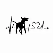 Bull Terrier Dog Electrocardiogram Car Body Window Decals Sticker Decoration-Good Black