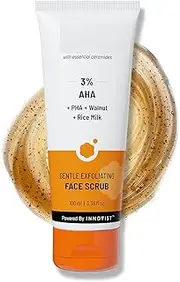 Gentle Exfoliating Face Scrub with Mandelic Acid & Walnuts | Removes Tan, Dead Skin & Blackheads | Face Wash | Detans | Gives Instant Glow | Face Scrub for Women & Men | 100ml