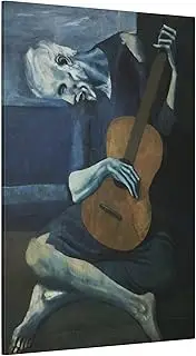 Old Guitarist Canvas Wall Art Print Pablo Picasso Reproduction 40x60inch 100x150cm (Vertical) / 1.25inch 3.175cm