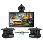 2x Digital Wireless Solar Backup Camera 7" Touch Screen Monitor DVR BSD Caravan